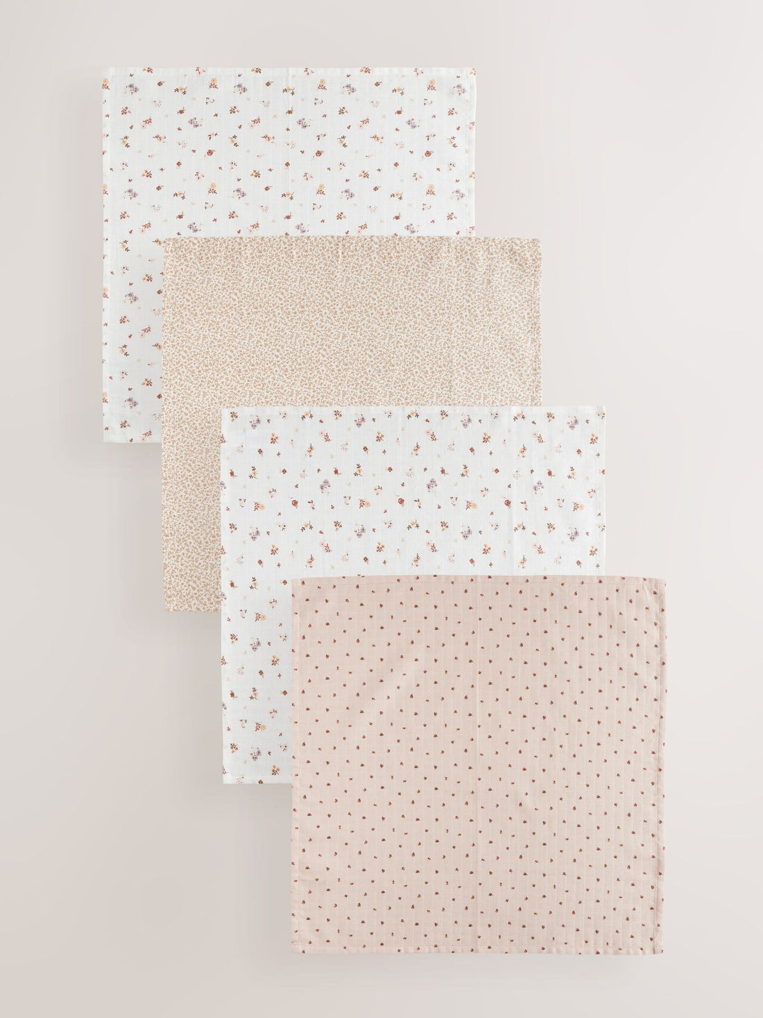 Ditsy Floral Baby Muslin Cloths 4 Pack