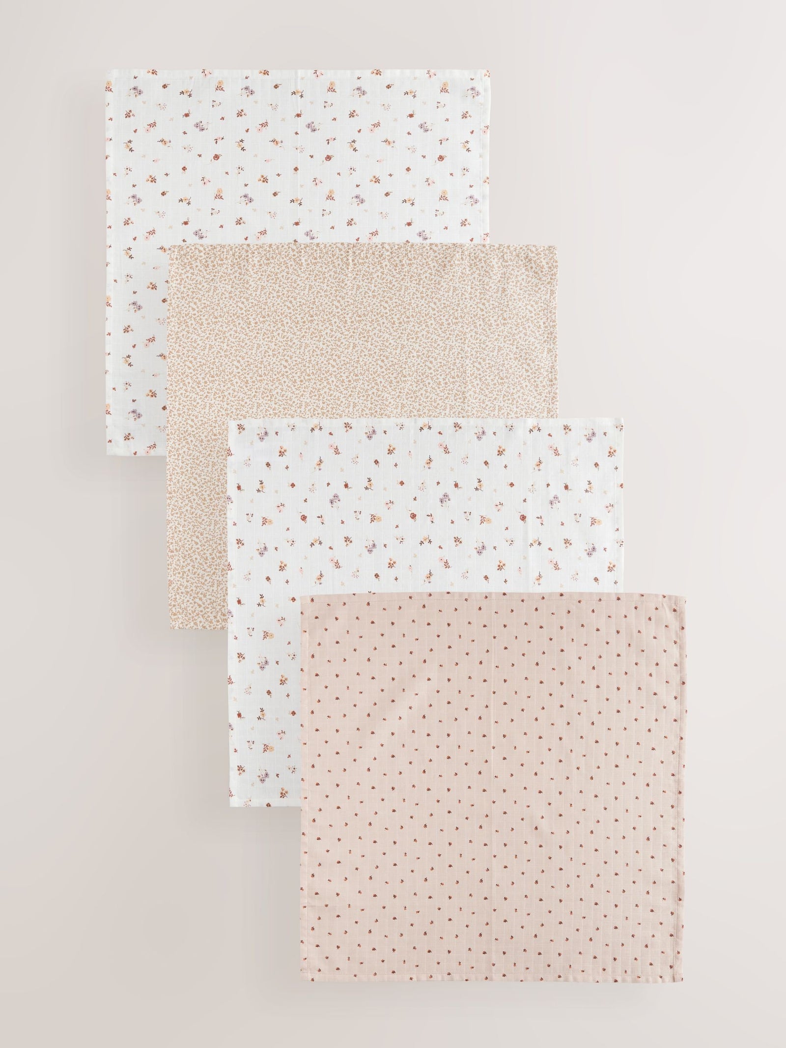 Ditsy Floral Baby Muslin Cloths 4 Pack