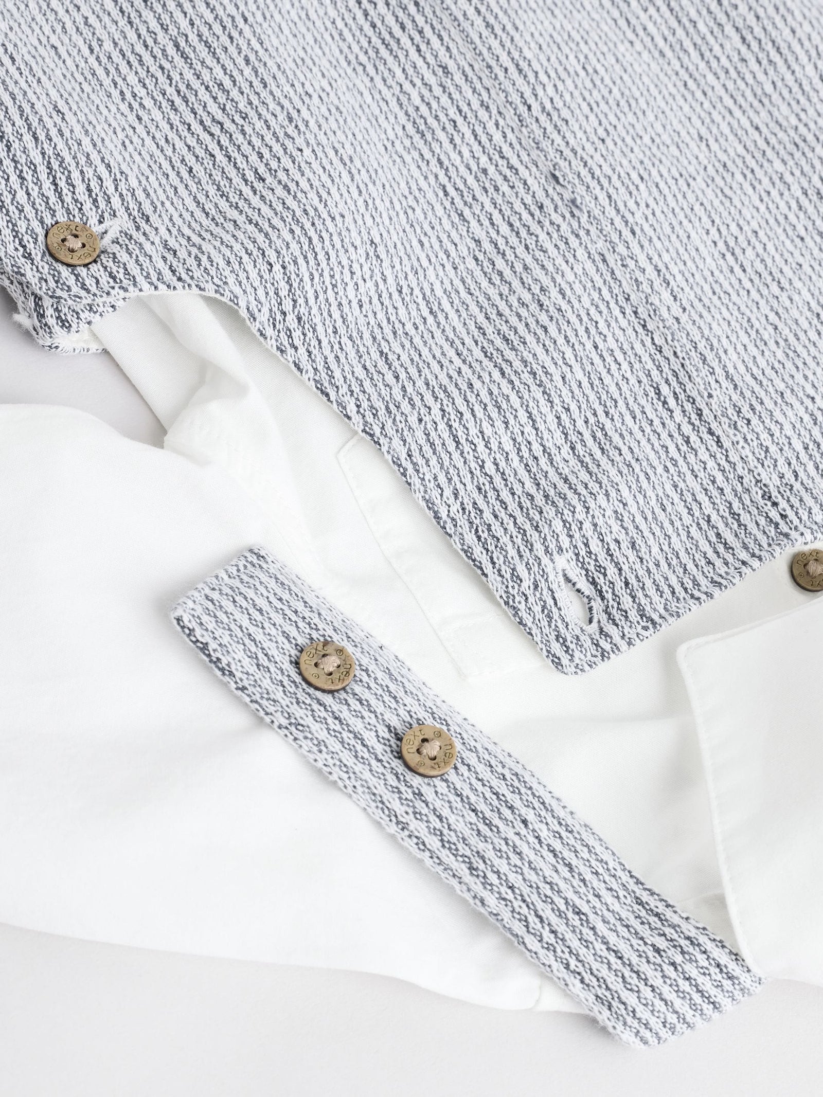 Grey/White Woven Cotton Baby Dungaree and Bodysuit Set (0mths-3yrs)