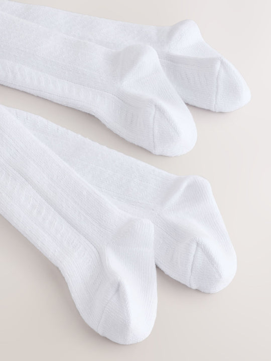 White Pelerine Baby Tights 2 Pack (0mths-2yrs)