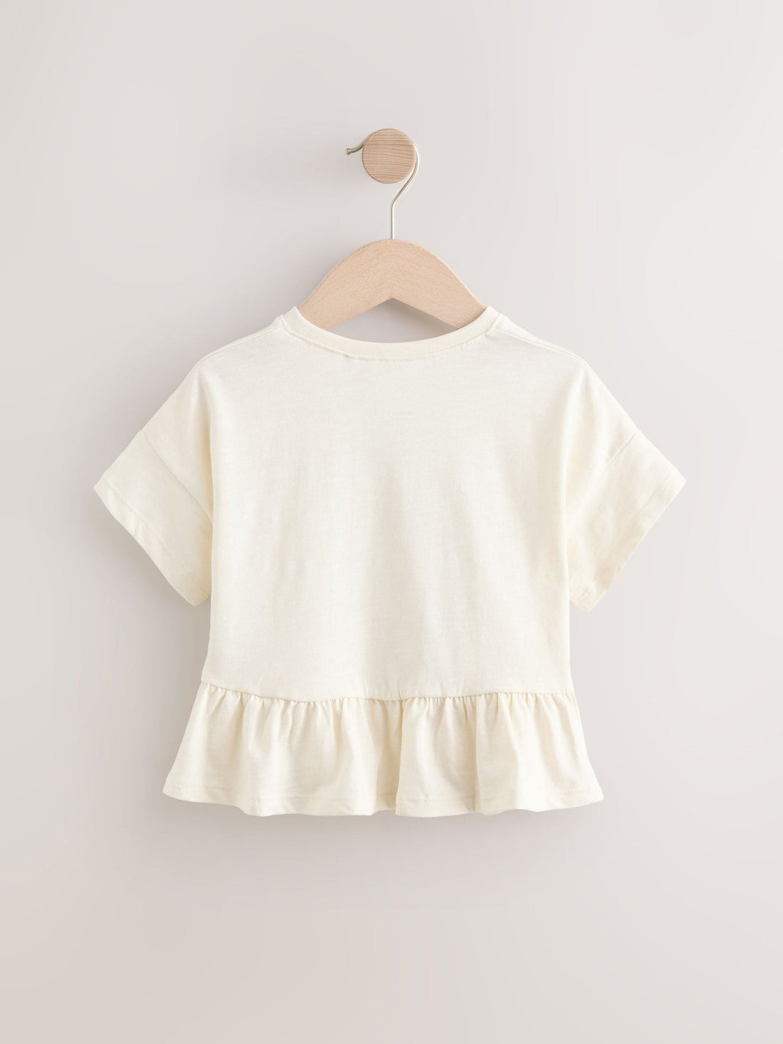 White Short Sleeve Peplum T-Shirt (3mths-7yrs)