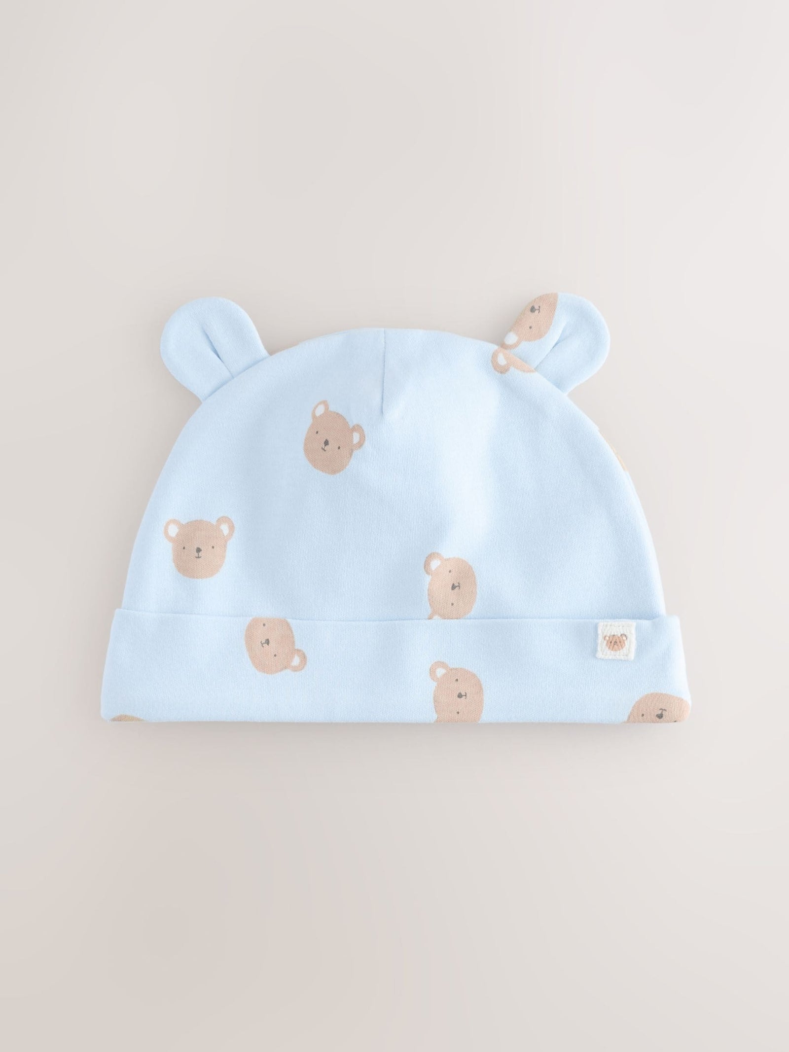Blue Bear Baby Beanie and Bibs 4 Piece Set