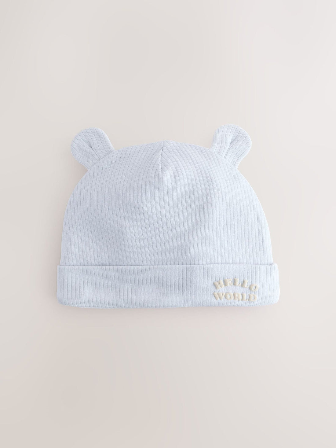 Blue 100% Cotton Slogan Baby Beanie Hats 3 Pack (0-18mths)
