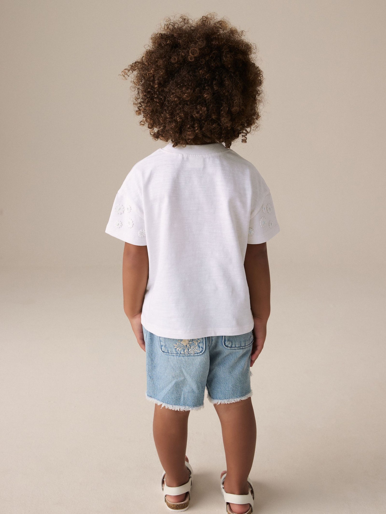 Cream 100% Cotton Daisy Short Sleeve T-Shirt (3mths-7yrs)