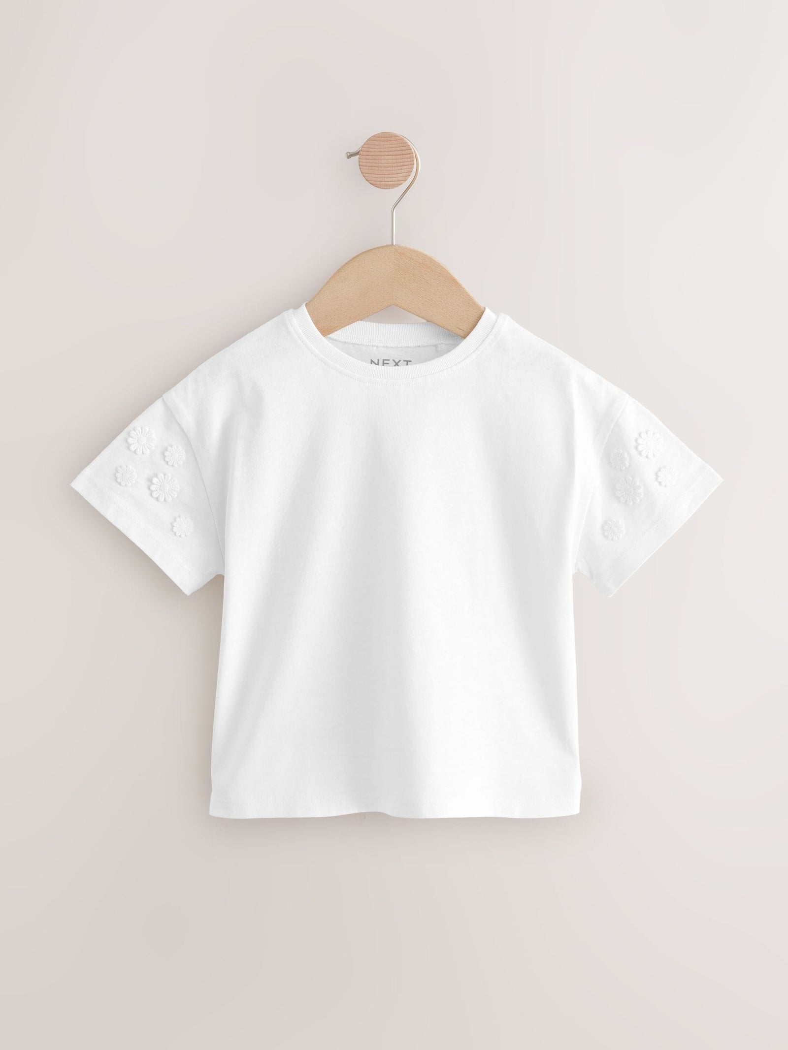 Cream 100% Cotton Daisy Short Sleeve T-Shirt (3mths-7yrs)