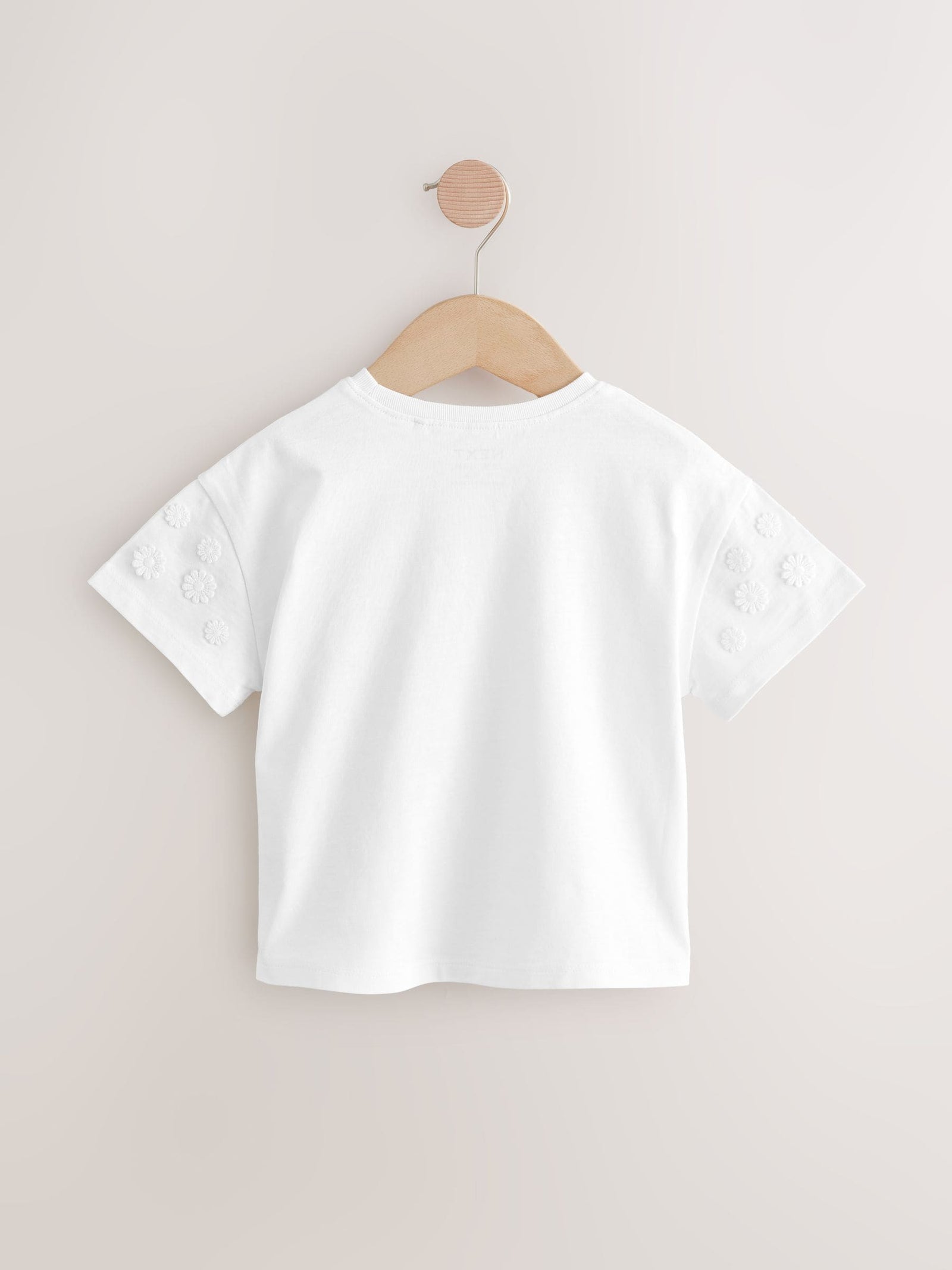Cream 100% Cotton Daisy Short Sleeve T-Shirt (3mths-7yrs)