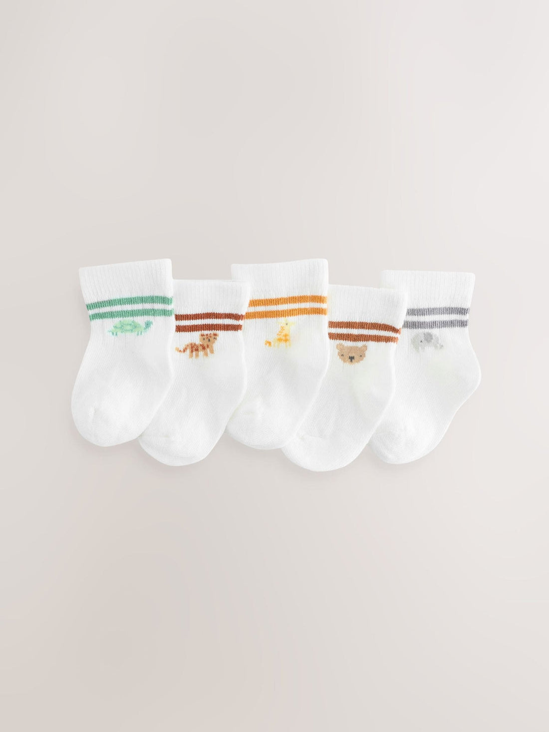 White Stripe Baby Socks 5 Pack (0mths-2yrs)