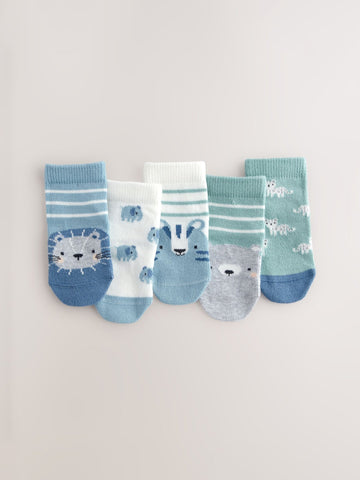 Blue character Baby Socks 5 Pack