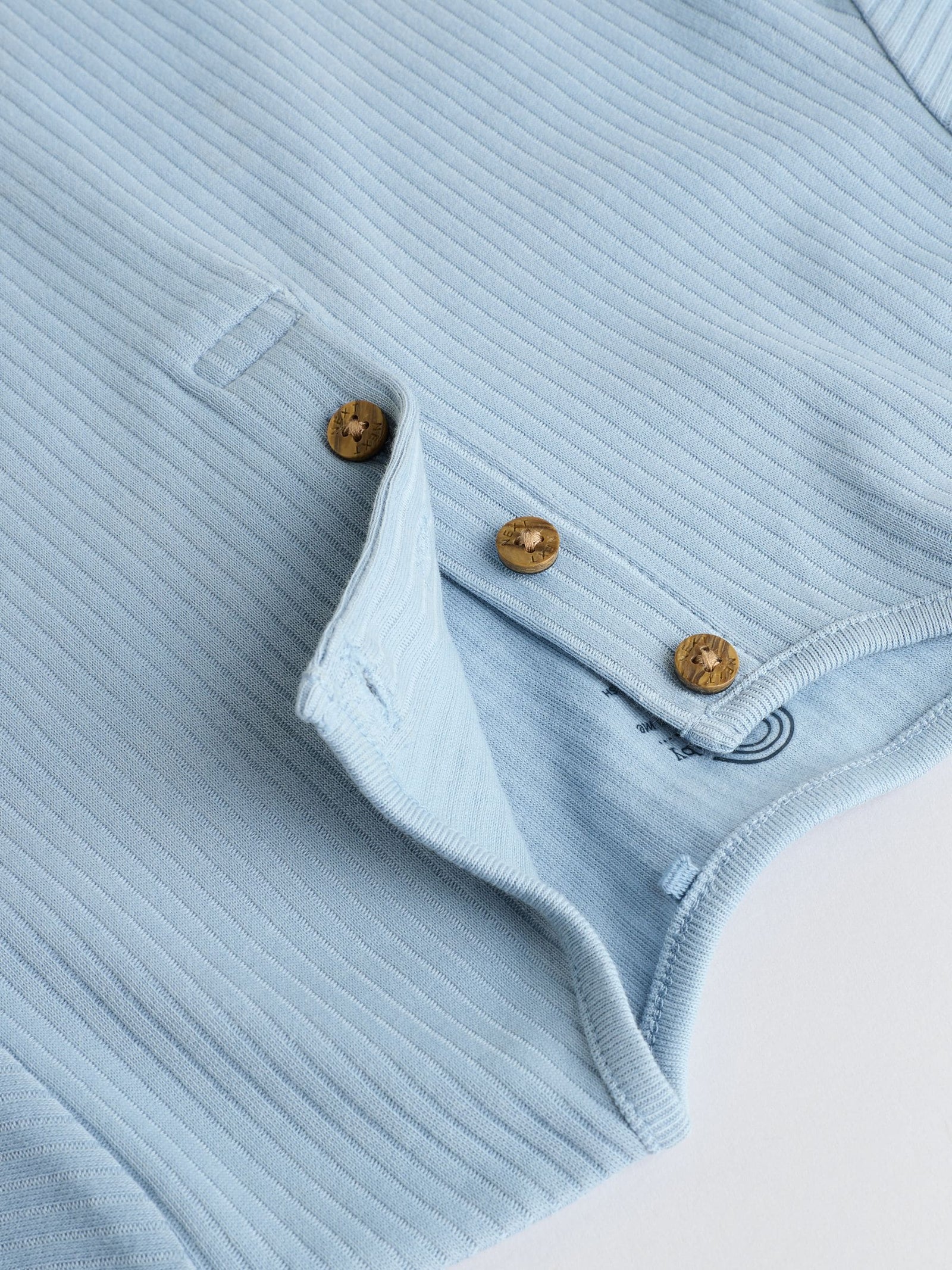 Blue Grandad Button Neck Baby Rompers 4 Pack