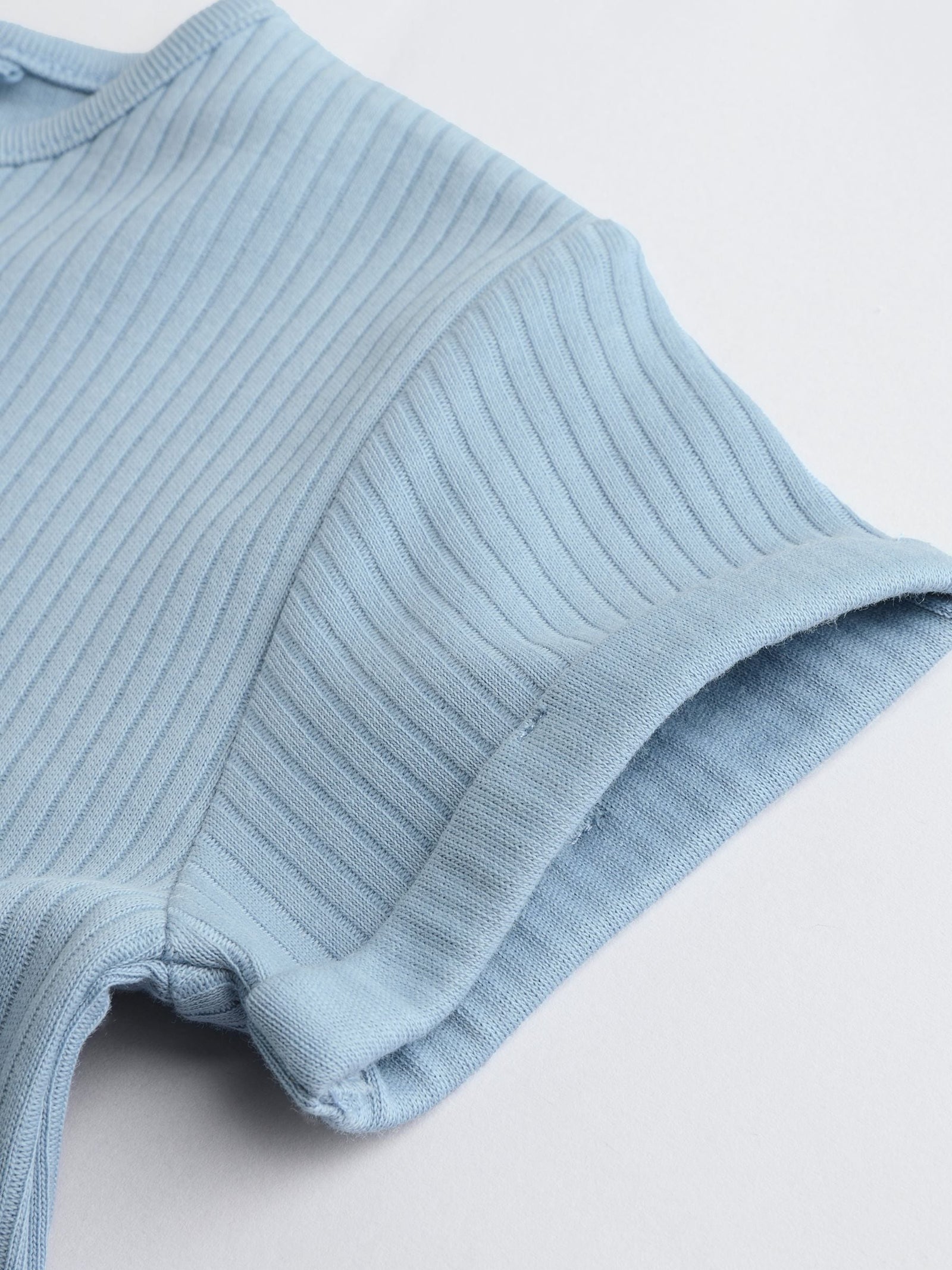 Blue Grandad Button Neck Baby Rompers 4 Pack
