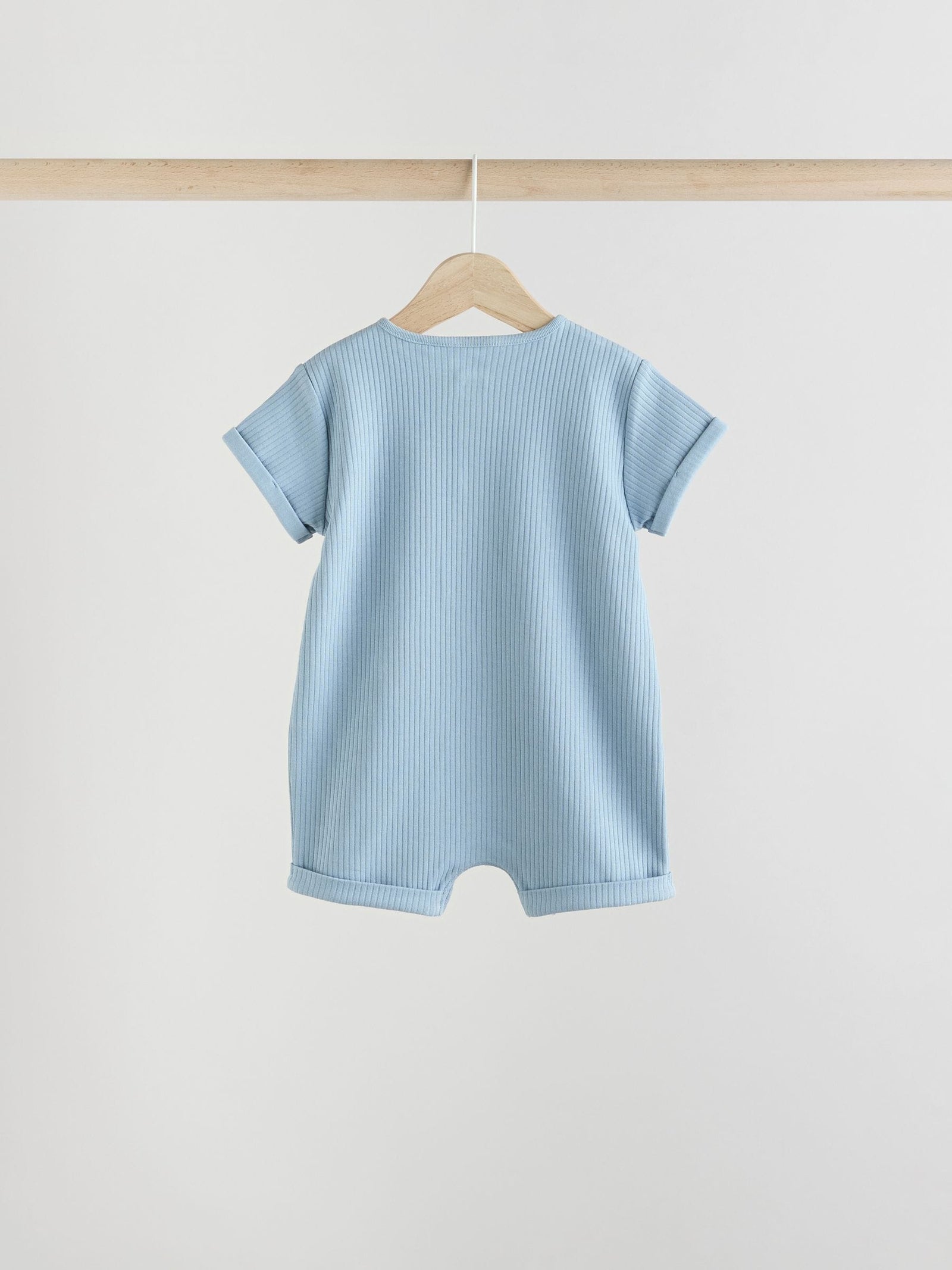 Blue Grandad Button Neck Baby Rompers 4 Pack