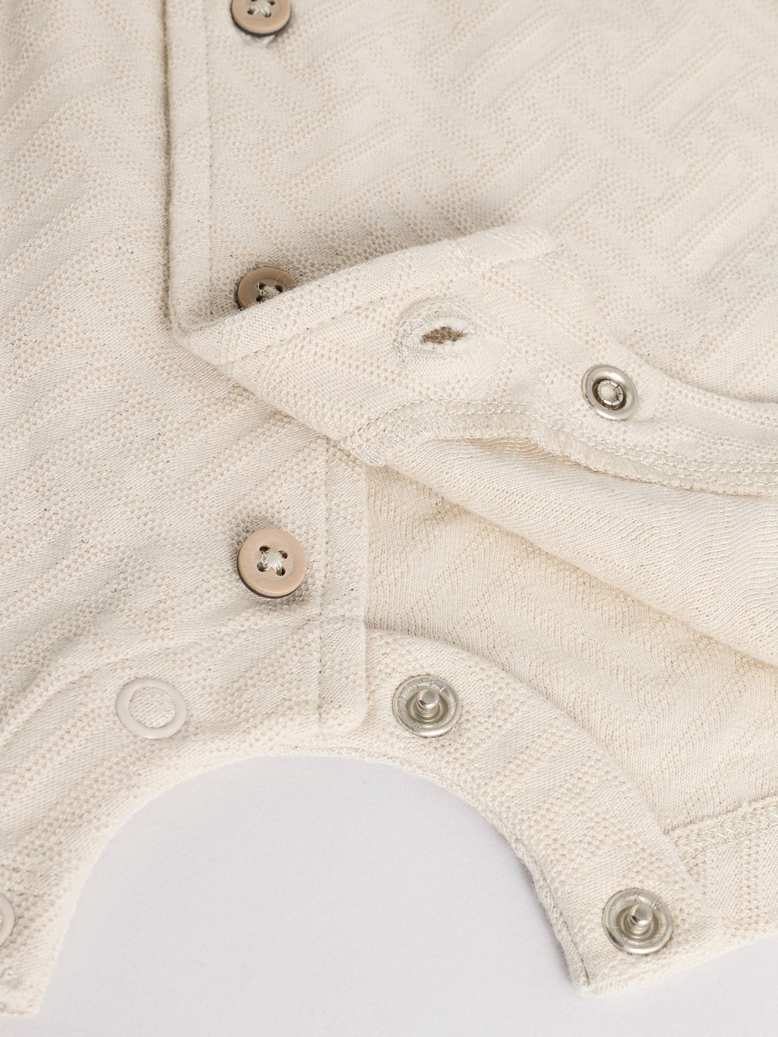 Neutral/Khaki Textured Baby Rompers 2 Pack