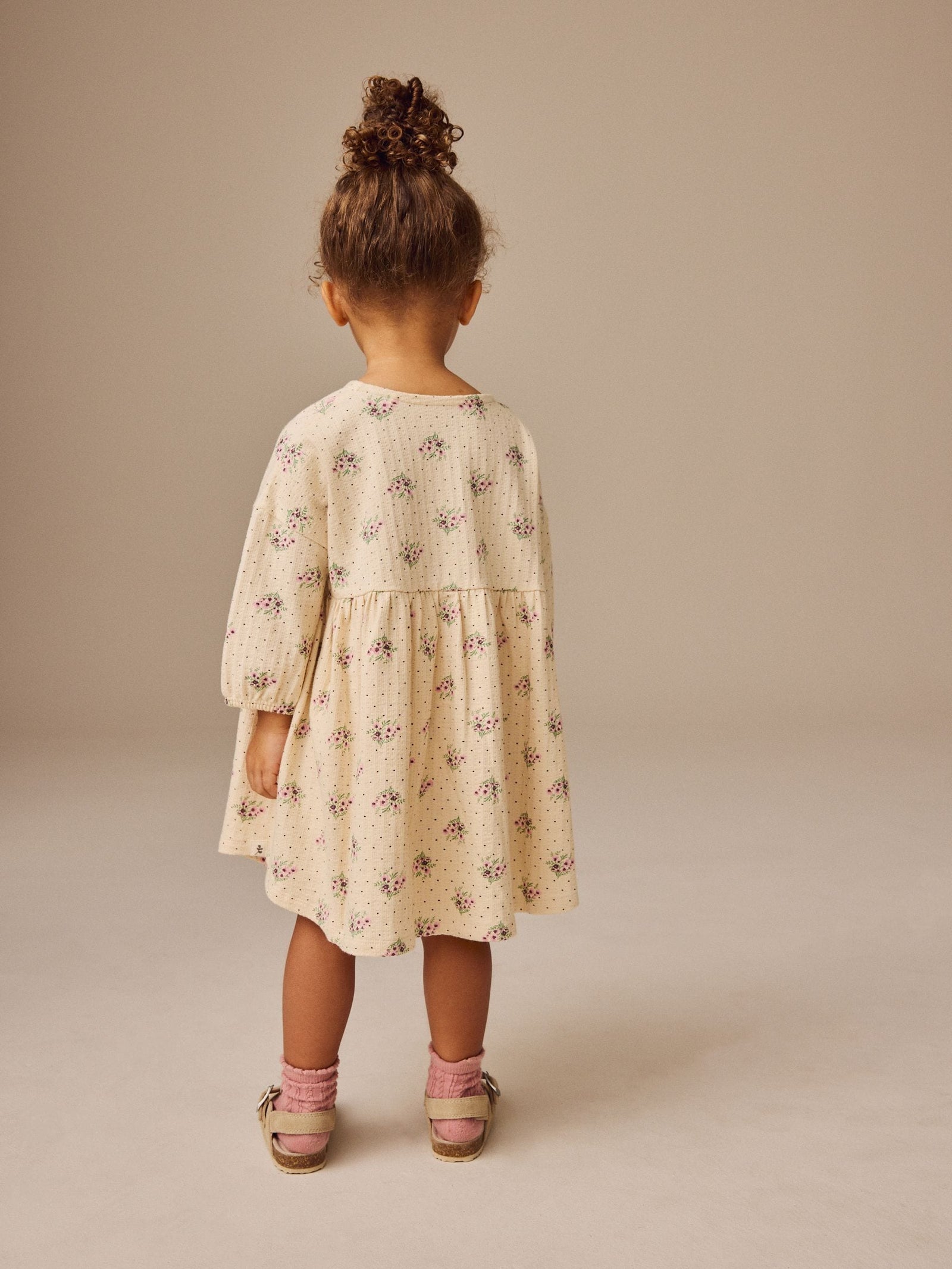 Neutral Long Sleeve Jersey Dress (3mths-7yrs)