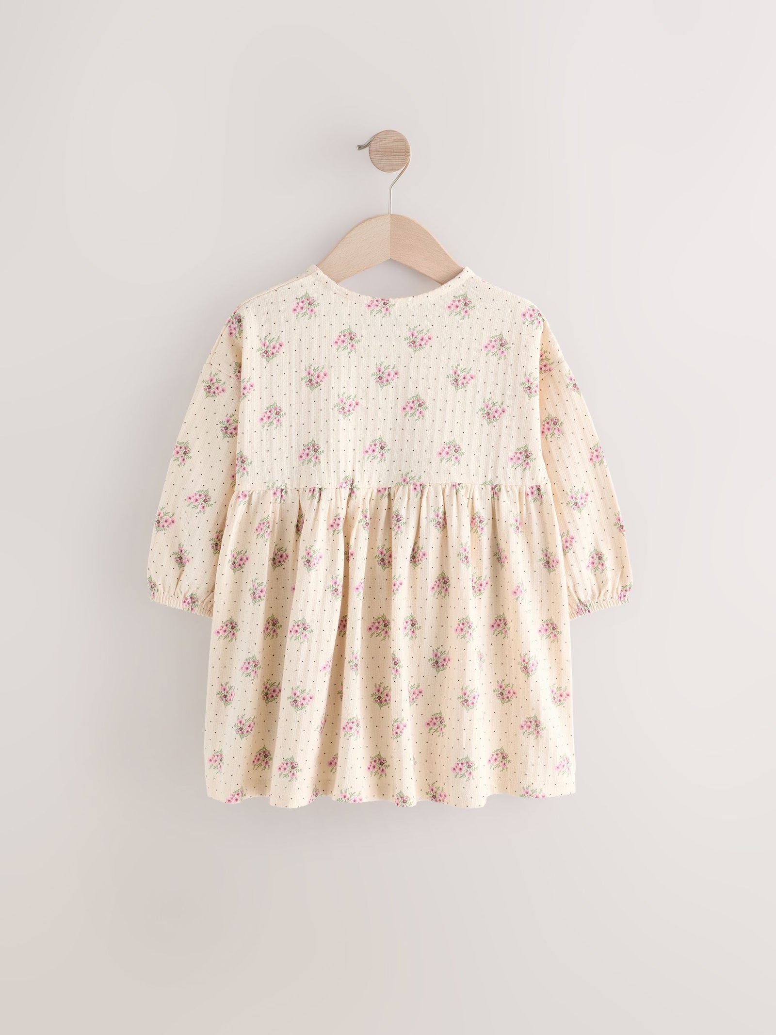Neutral Long Sleeve Jersey Dress (3mths-7yrs)