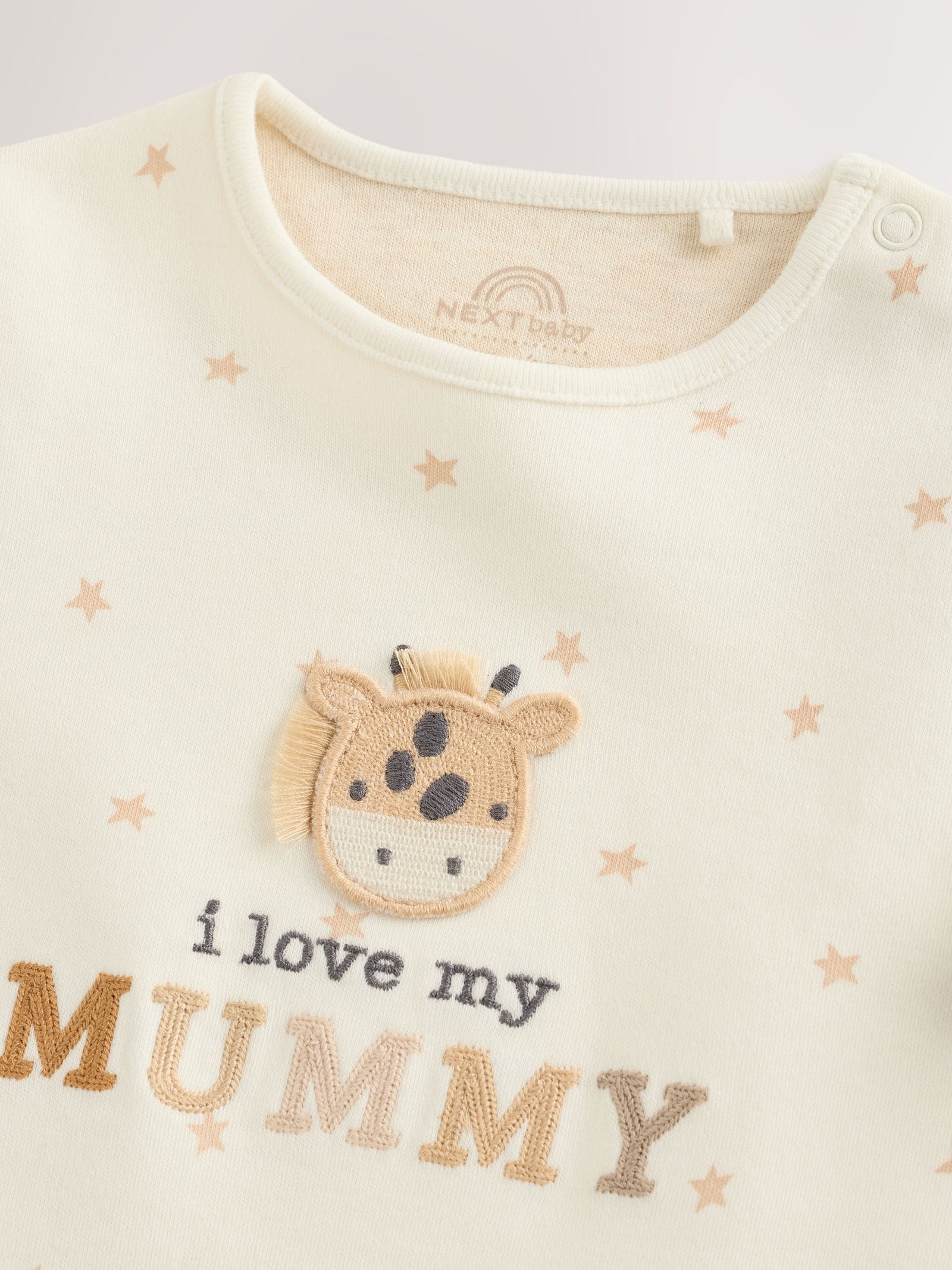 Cream Giraffe I Love My Mummy Baby Bodysuits 1 Pack