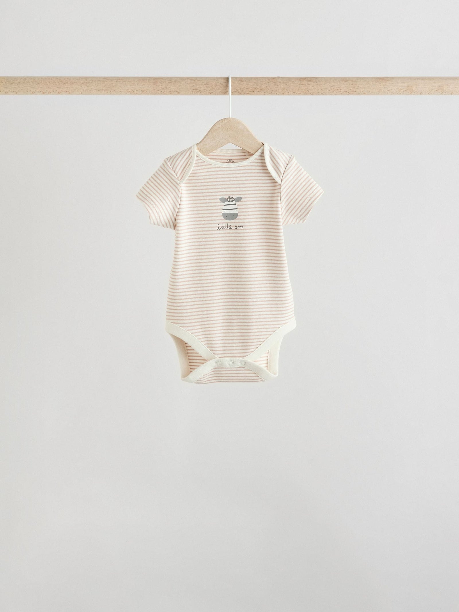 Grey Zebra Baby Short Sleeve Bodysuits 100% Cotton 5 Pack
