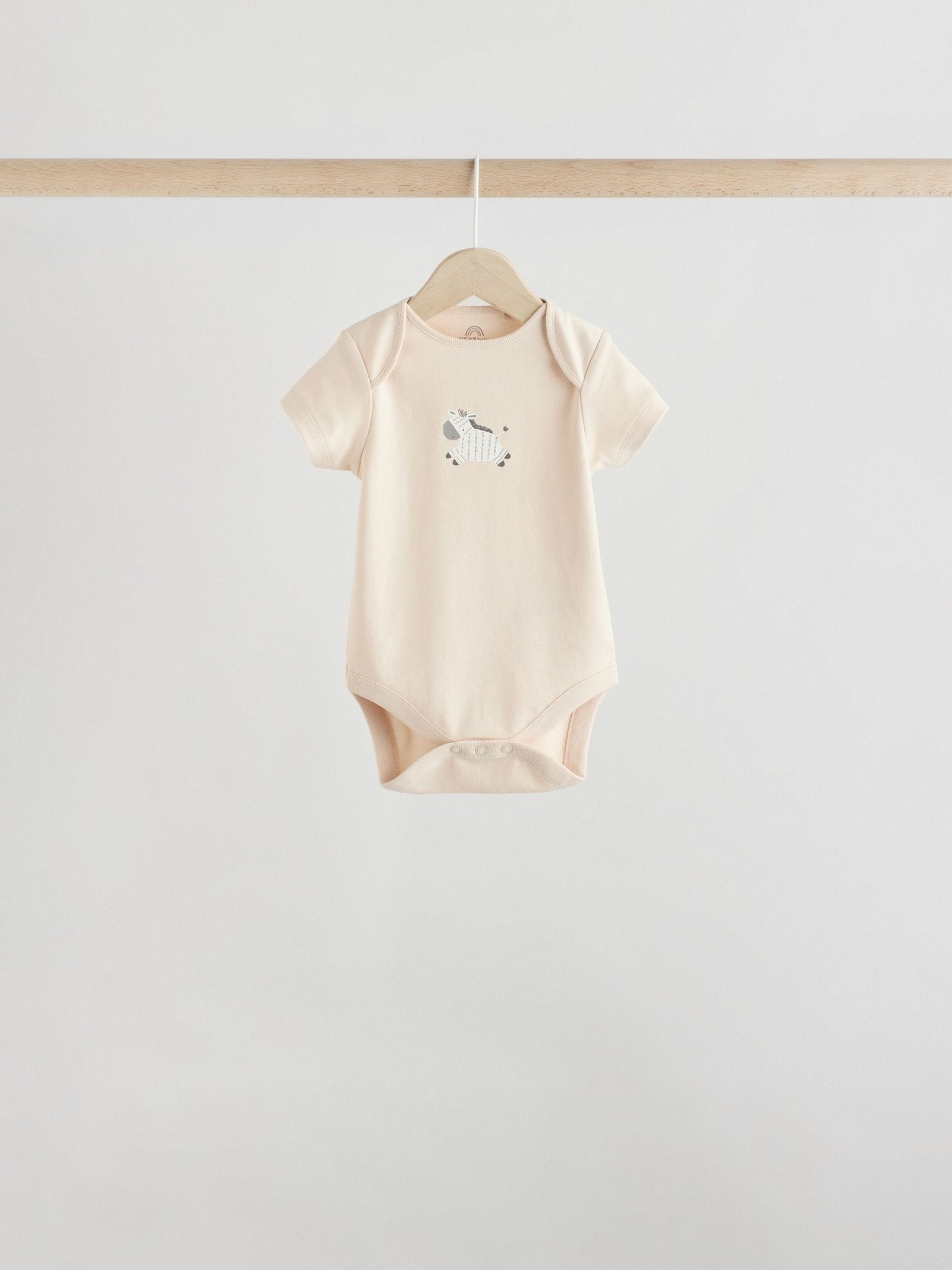 Grey Zebra Baby Short Sleeve Bodysuits 100% Cotton 5 Pack