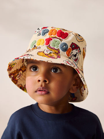 Cream Paw Patrol Bucket 100% Cotton Hat (1-10yrs)