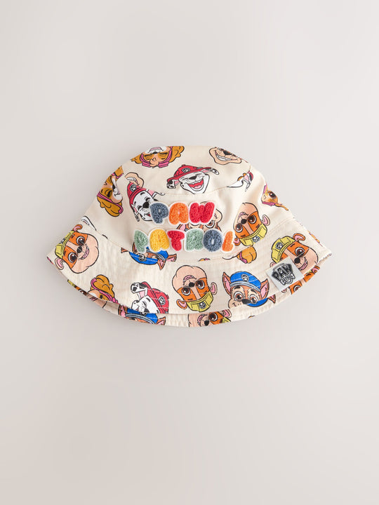 Cream Paw Patrol Bucket 100% Cotton Hat (1-10yrs)