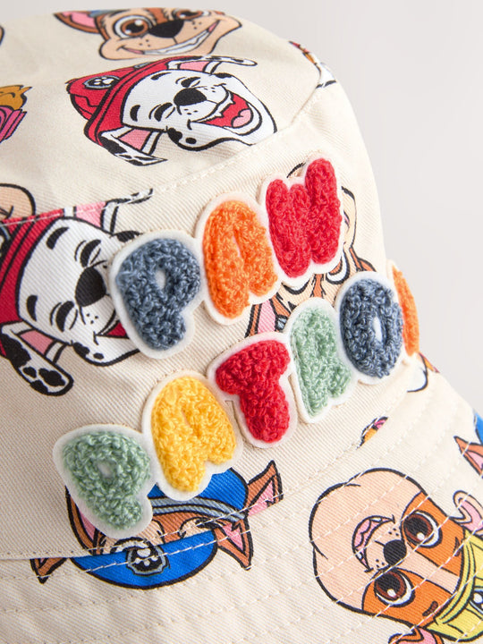 Cream Paw Patrol Bucket 100% Cotton Hat (1-10yrs)