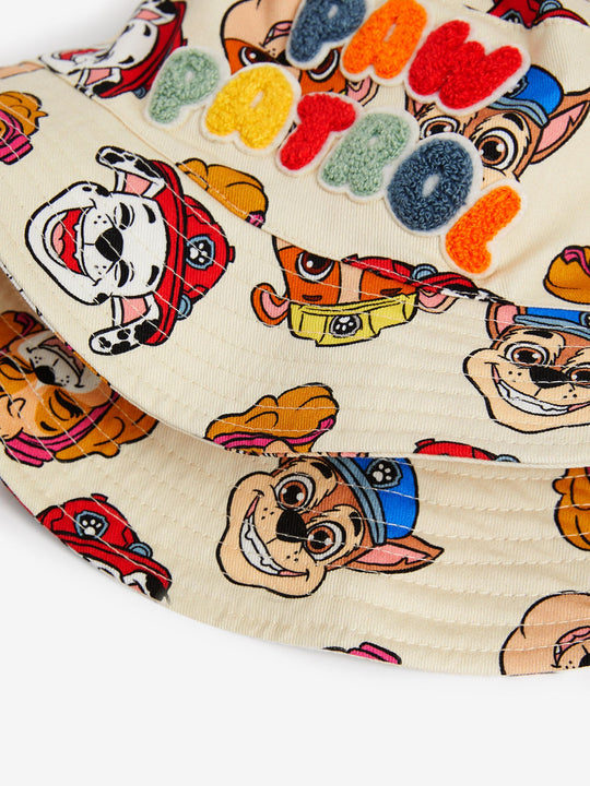 Cream Paw Patrol Bucket 100% Cotton Hat (1-10yrs)