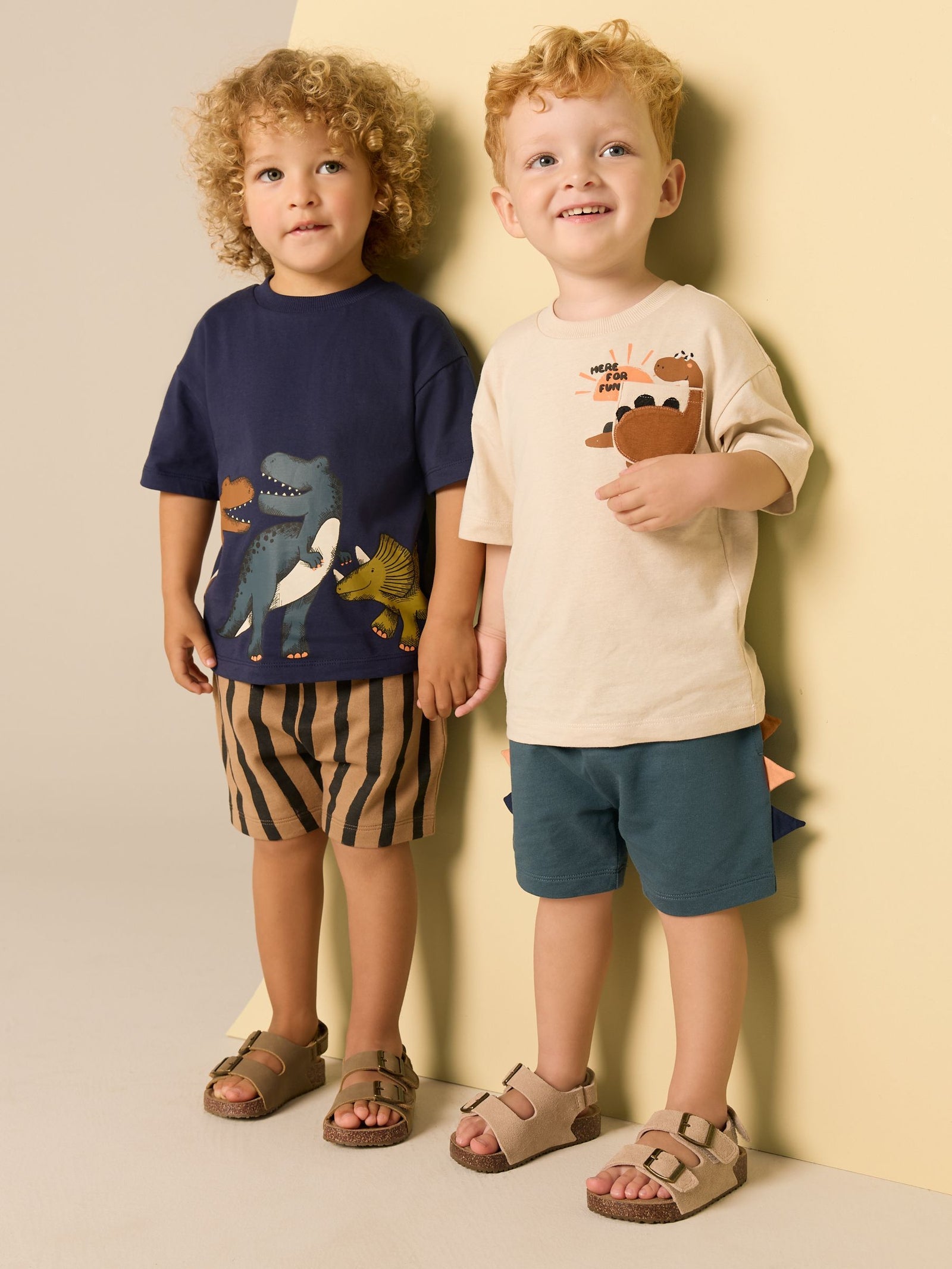 Navy/Stone Short Sleeve T-Shirt & Shorts Set 2 Pack immediate