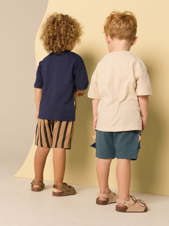 Navy/Stone Short Sleeve T-Shirt & Shorts Set 2 Pack (3mths-7yrs) (3mths-7yrs)
