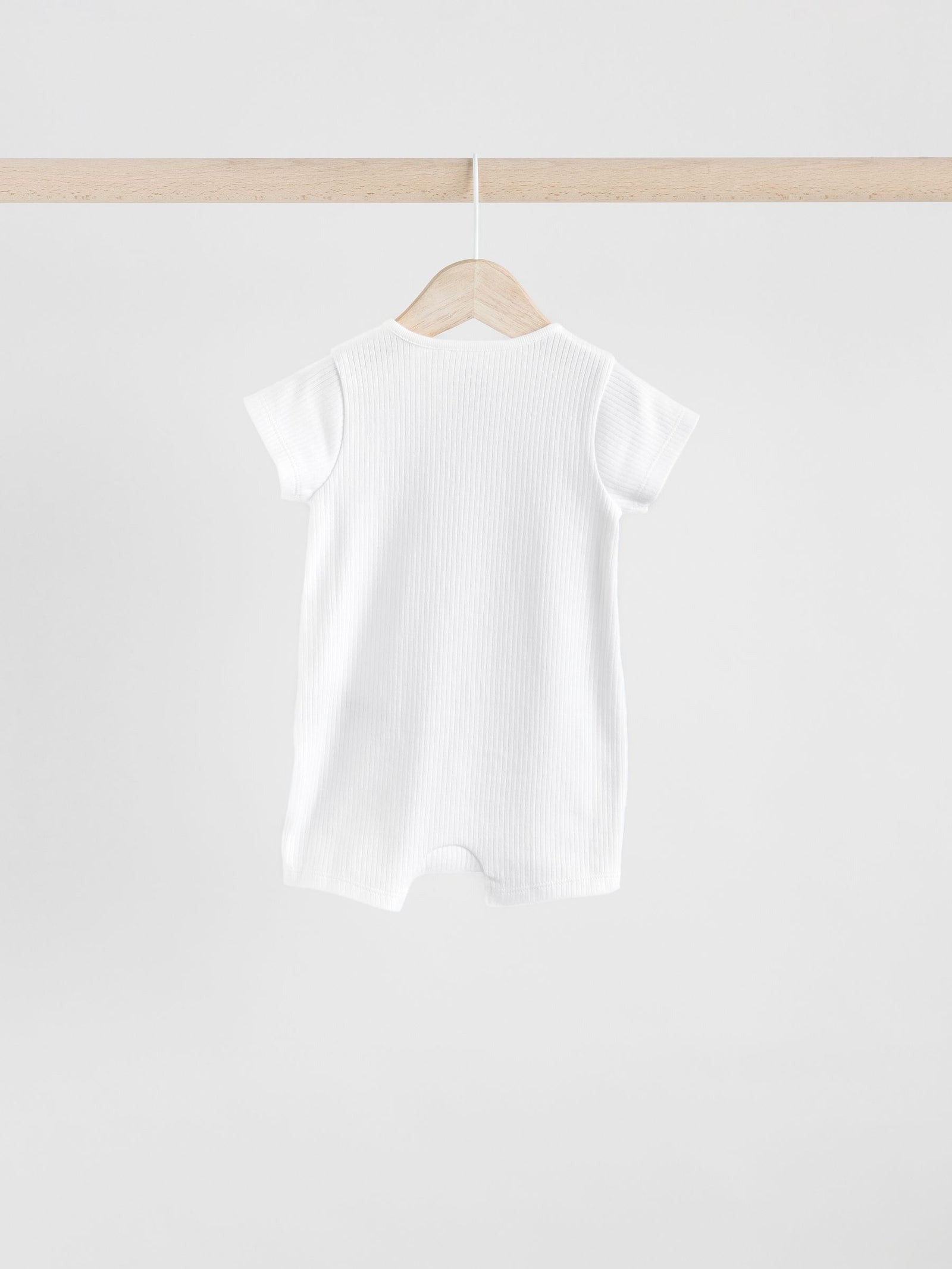 White 3 Pack Two Way Zip Baby 100% Cotton Rompers (0mths-3yrs)