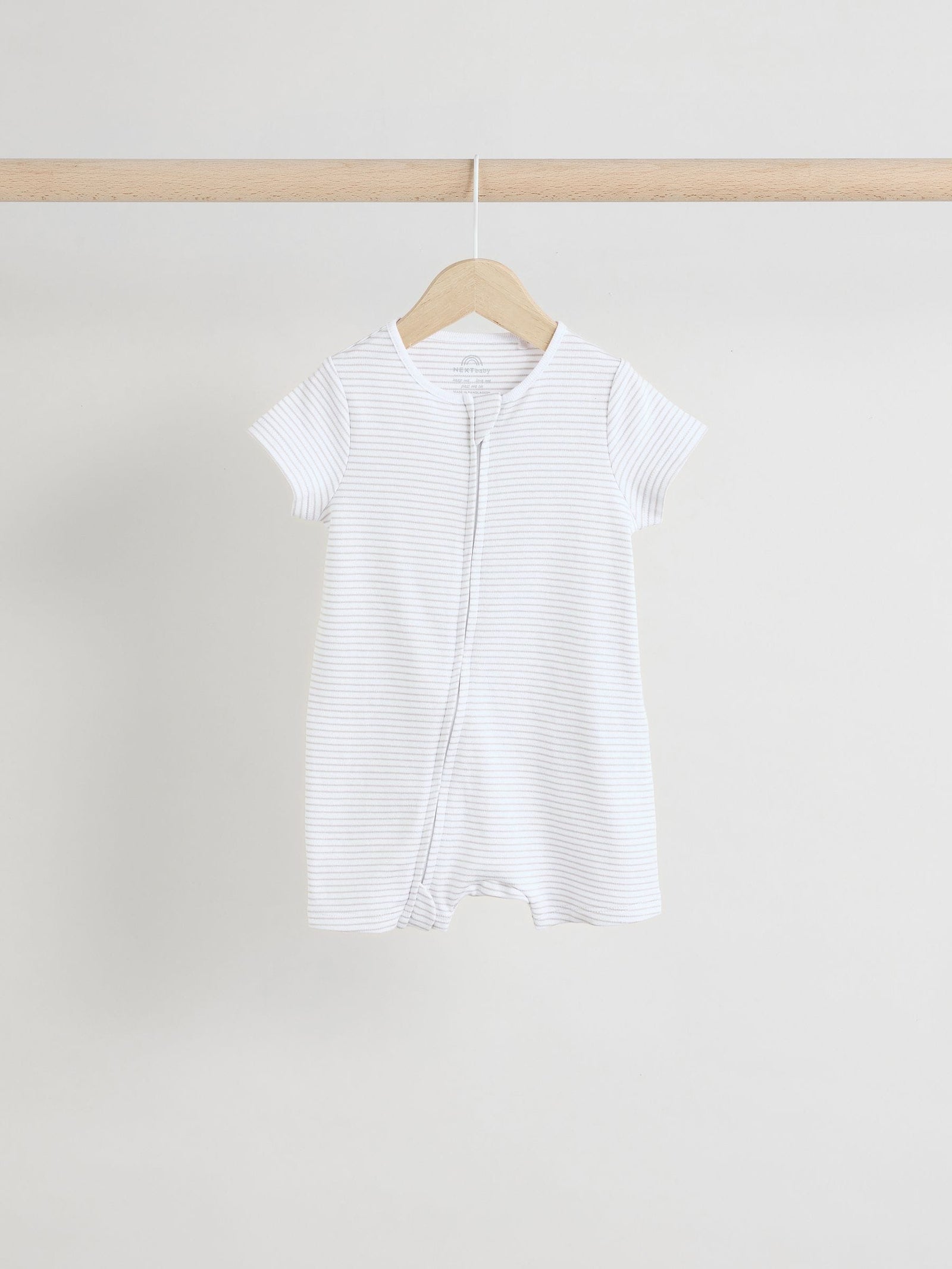 White 100% Cotton Two Way Zip Romper Sleepsuits 3 Pack (0mths-3yrs)