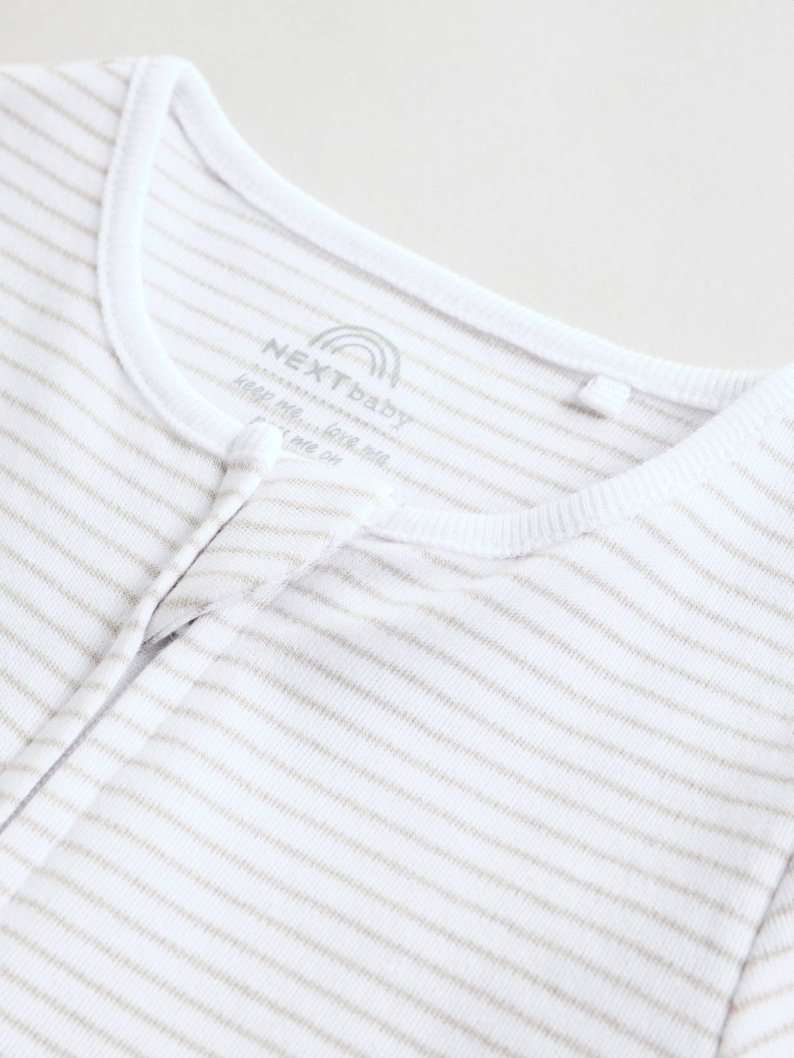 White 100% Cotton Two Way Zip Romper Sleepsuits 3 Pack (0mths-3yrs)