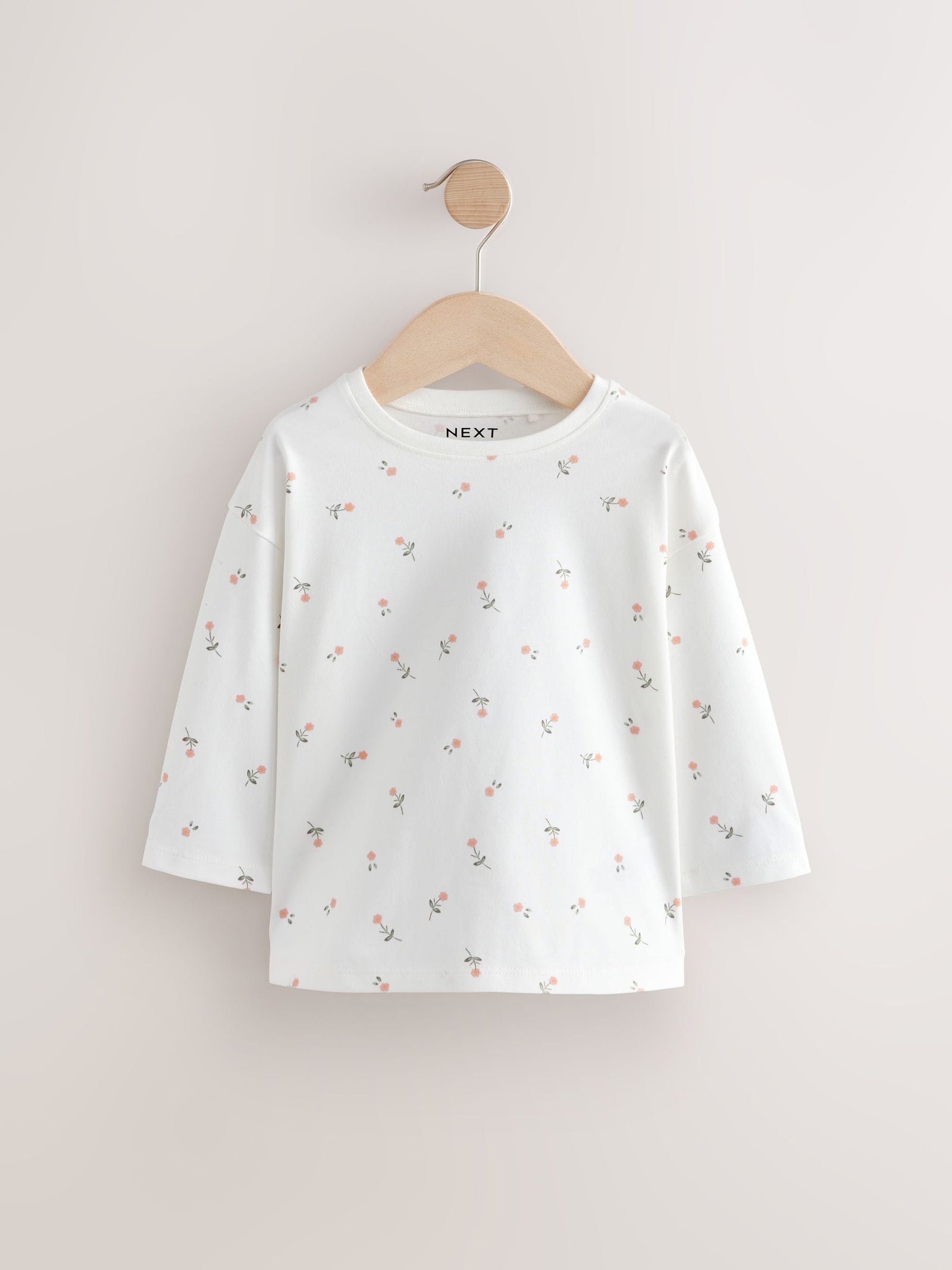Pink/White 4 Pack Bunny Embroidered Long Sleeve T-Shirts (3mths-7yrs)