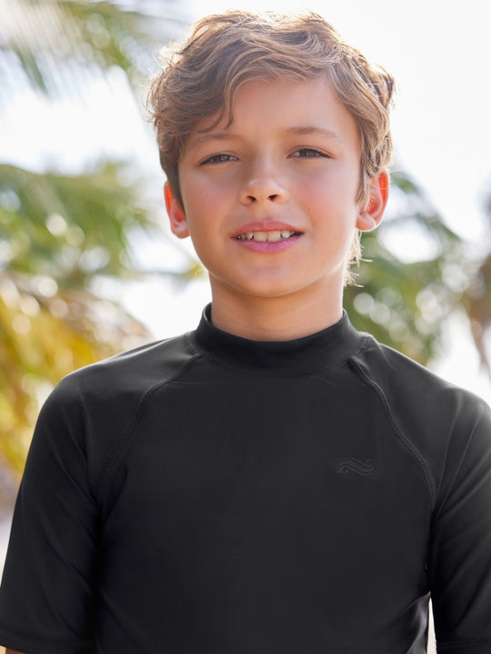 Black Short Sleeve Rash Vest (1.5-16yrs)