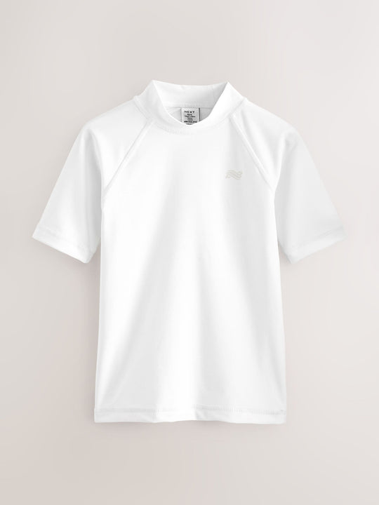 White Short Sleeve Rash Vest (1.5-16yrs)