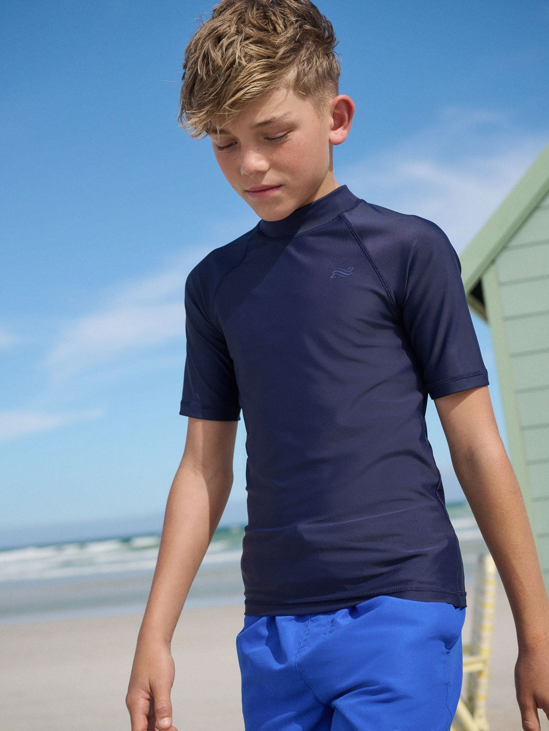Navy Short Sleeve Rash Vest (1.5-16yrs)