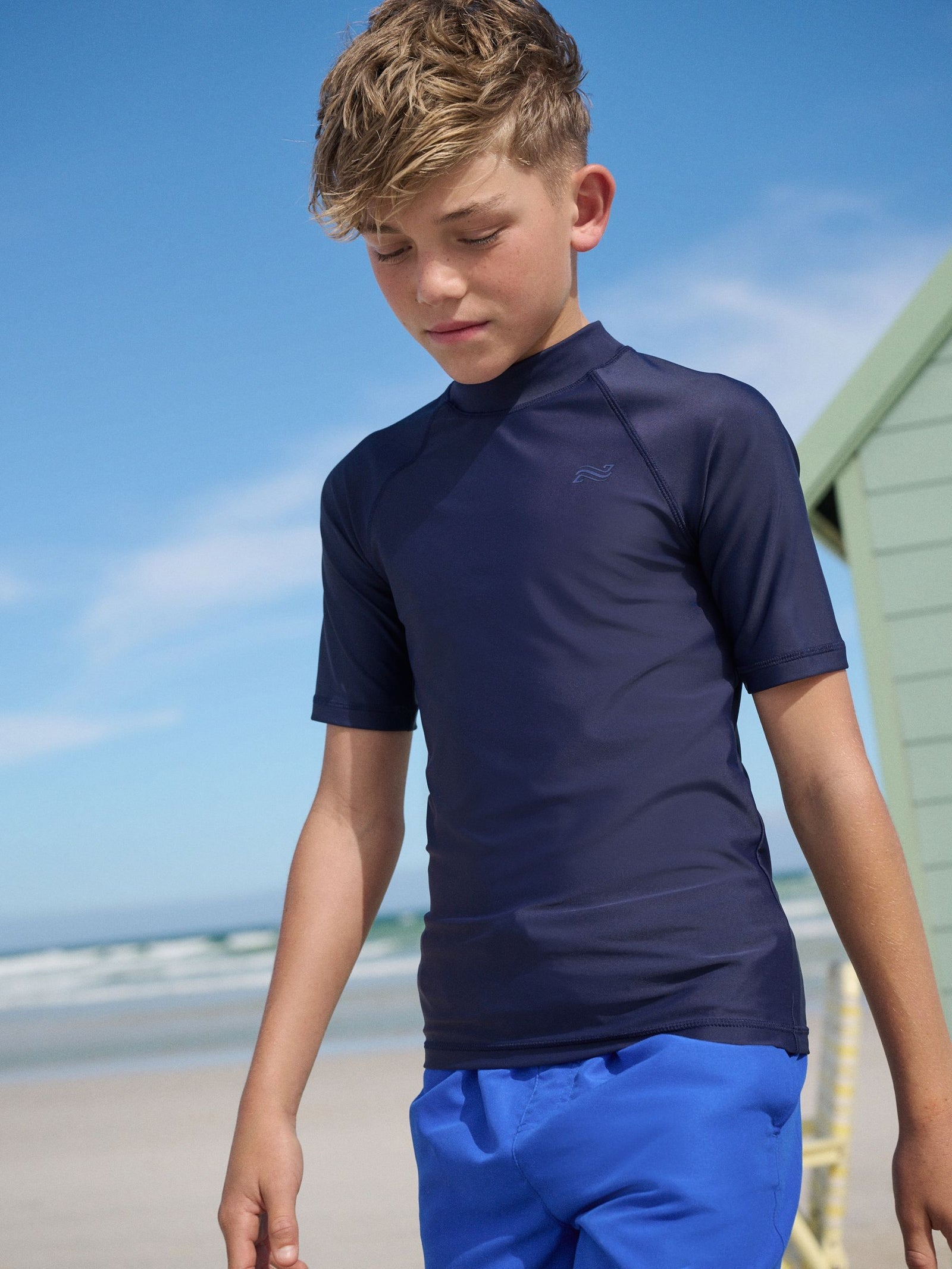 Navy Short Sleeve Rash Vest (1.5-16yrs)