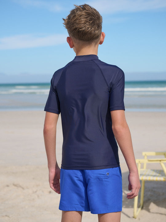 Navy Short Sleeve Rash Vest (1.5-16yrs)