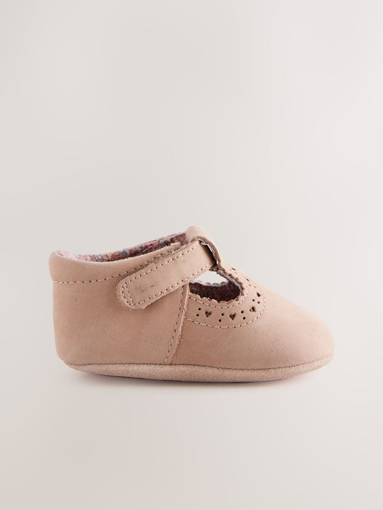 Tan Leather Baby T-Bar Shoes (0-24mths)