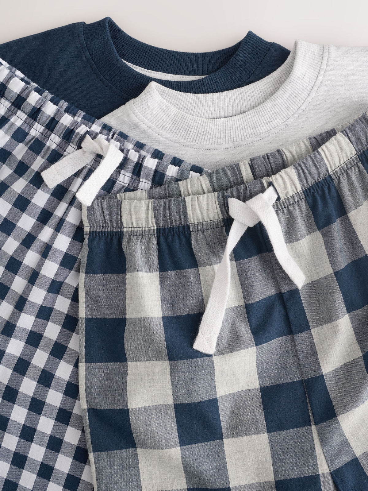 Blue/White Short Sleeve Long Pyjamas 2 Pack (9mths-12yrs)