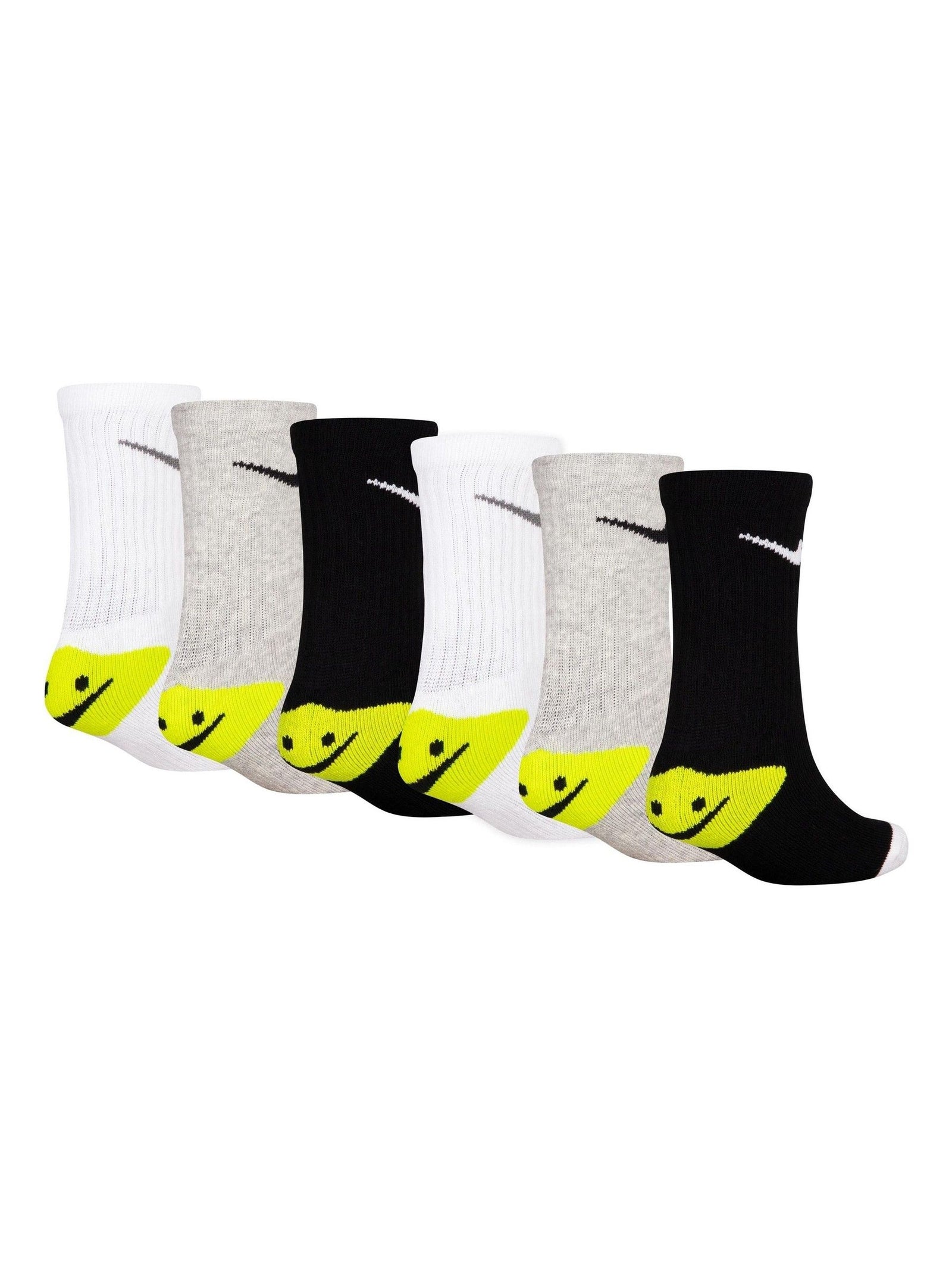 Nike Grey Smiley Heel Socks 6 Pack