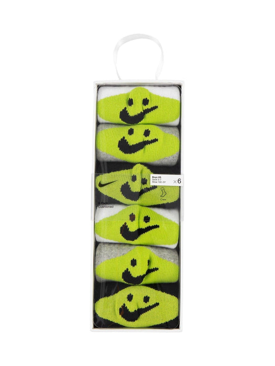Nike Grey Smiley Heel Socks 6 Pack