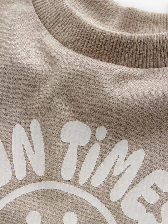 Neutral Fun Times Simple Short Sleeve T-Shirt (3mths-7yrs)