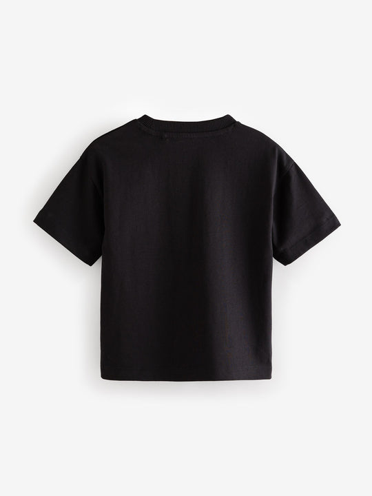Black Short Sleeve Plain T-Shirt (3mths-7yrs)