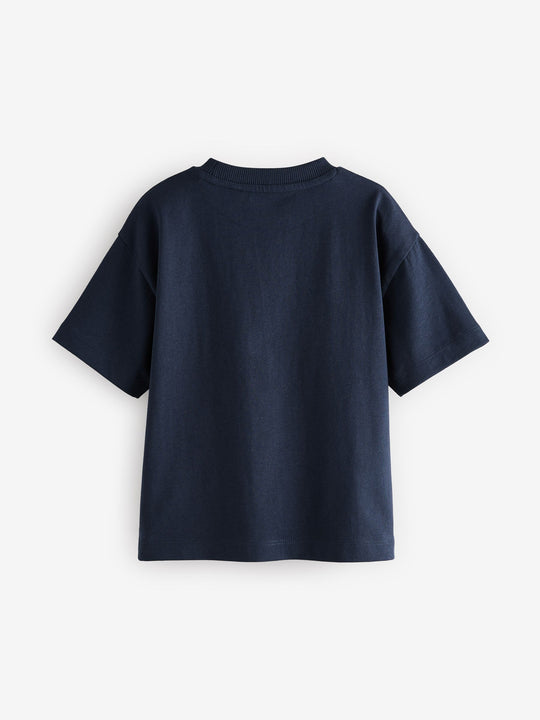Navy Short Sleeve Plain T-Shirt (3mths-7yrs)