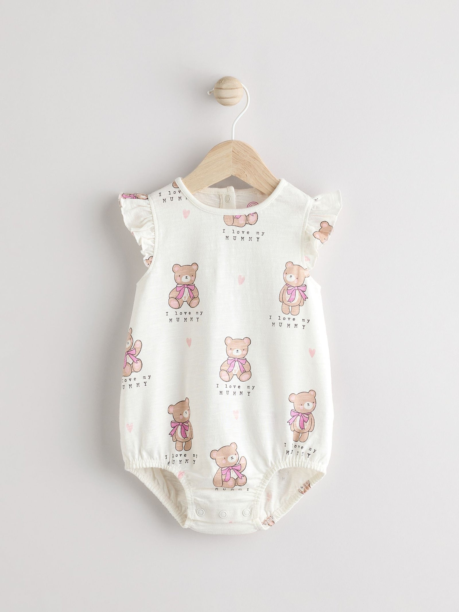 White I Love My Mummy Baby Bloomer Romper immediate