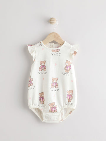 White I Love My Mummy Baby Bloomer Romper immediate