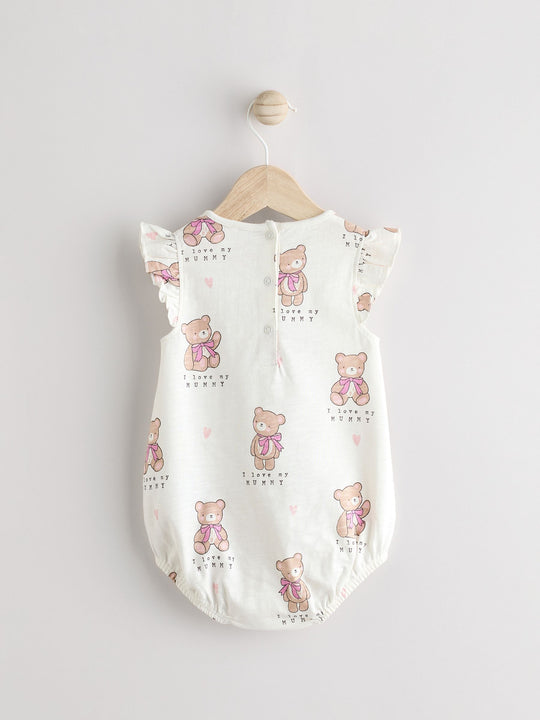 White I Love My Mummy Baby Bloomer Romper immediate
