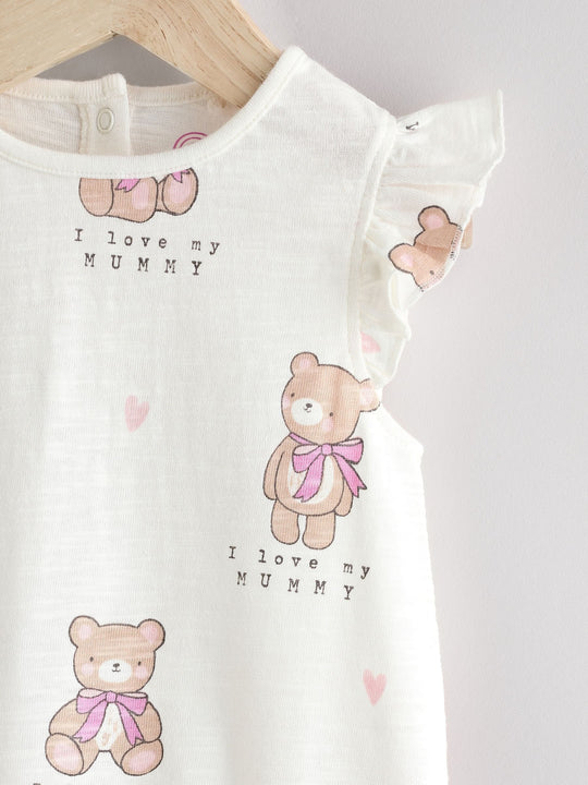 White I Love My Mummy Baby Bloomer Romper immediate