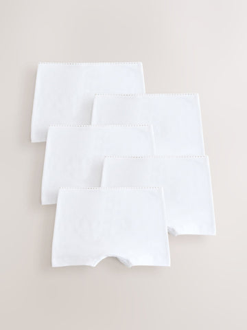 White Heart Short Briefs 5 Pack (2-16yrs)