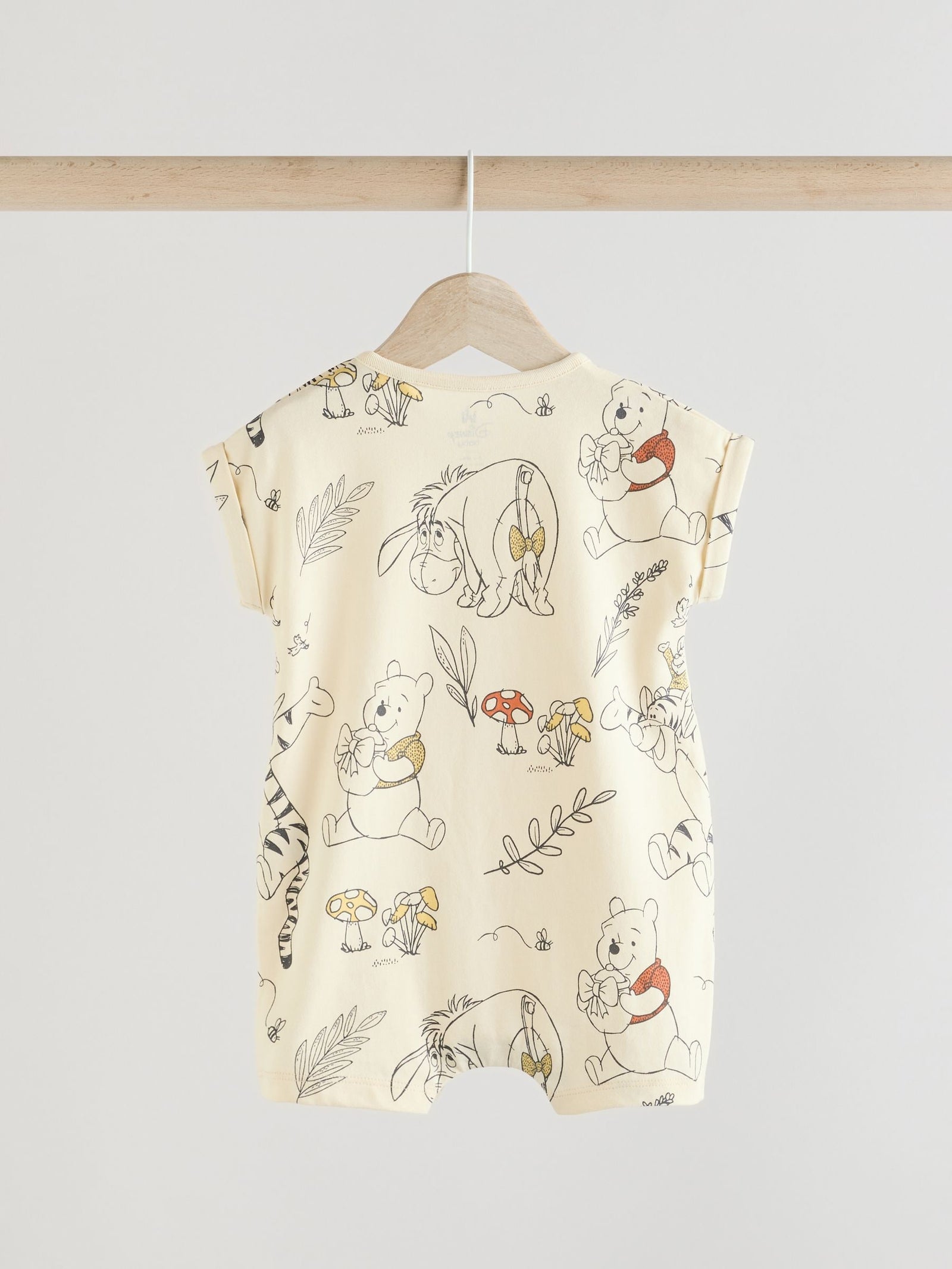 Yellow/White 2 Pack Printed Winnie The Pooh Baby Rompers