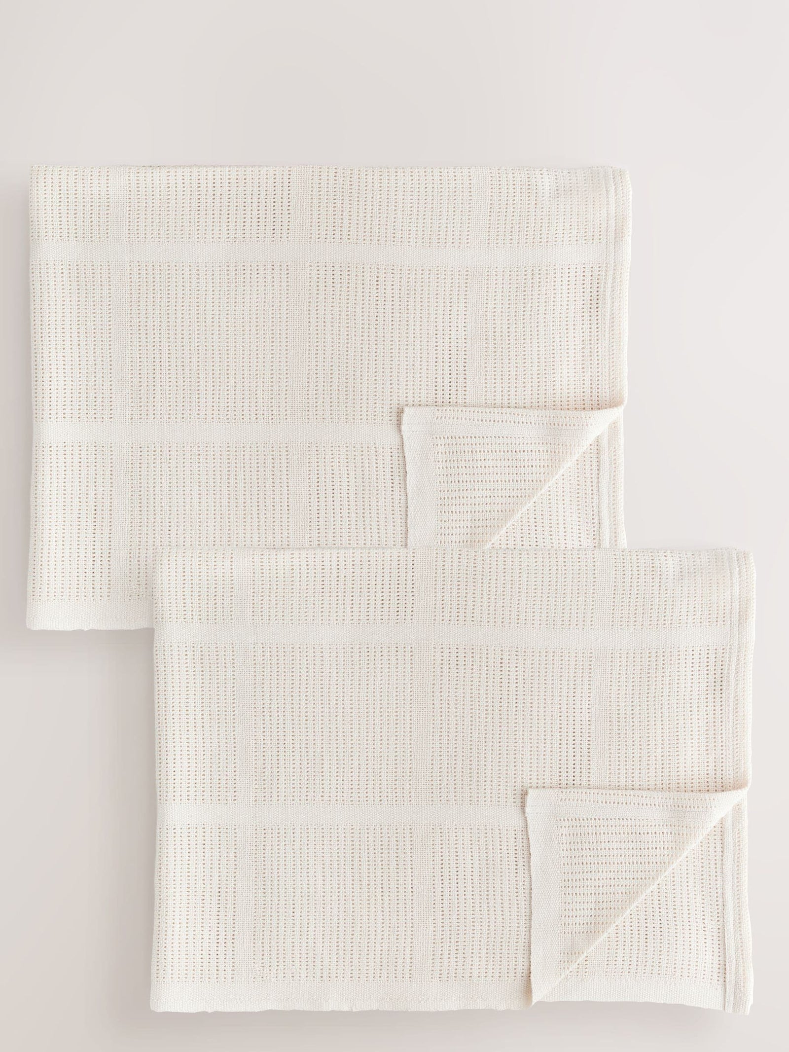 2 Pack Natural Cotton Baby Cellular Blankets